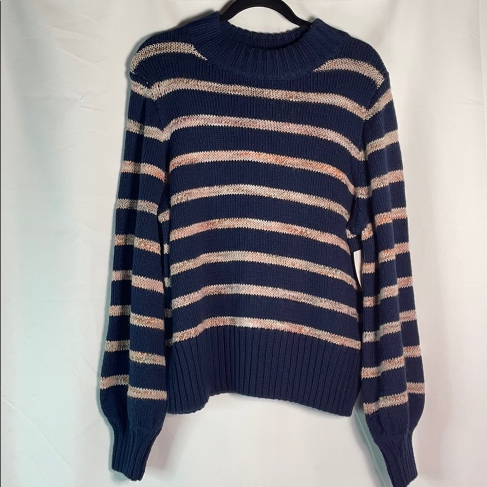 🆕Madewell Striped Metcalf Mockneck Sweater NWOT